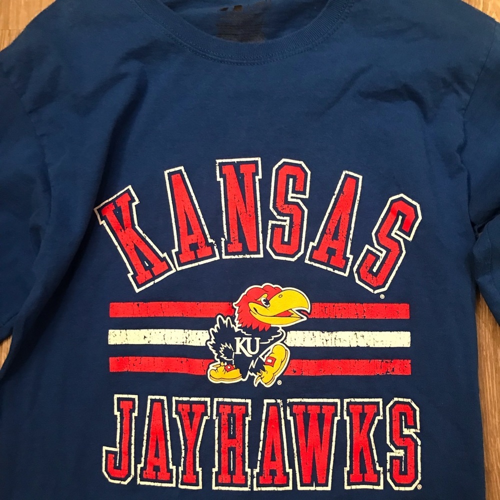 Kansas Jayhawks KU Russell Athletic‎ Long Sleeve Shirt Men's Size Small​ - Picture 2 of 4